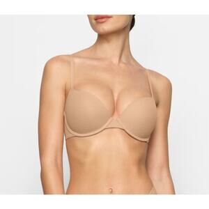 SKIMS Fits Everybody Push-Up Demi Bra Ochre Nude Size 36DD Soft Stretch Sexy